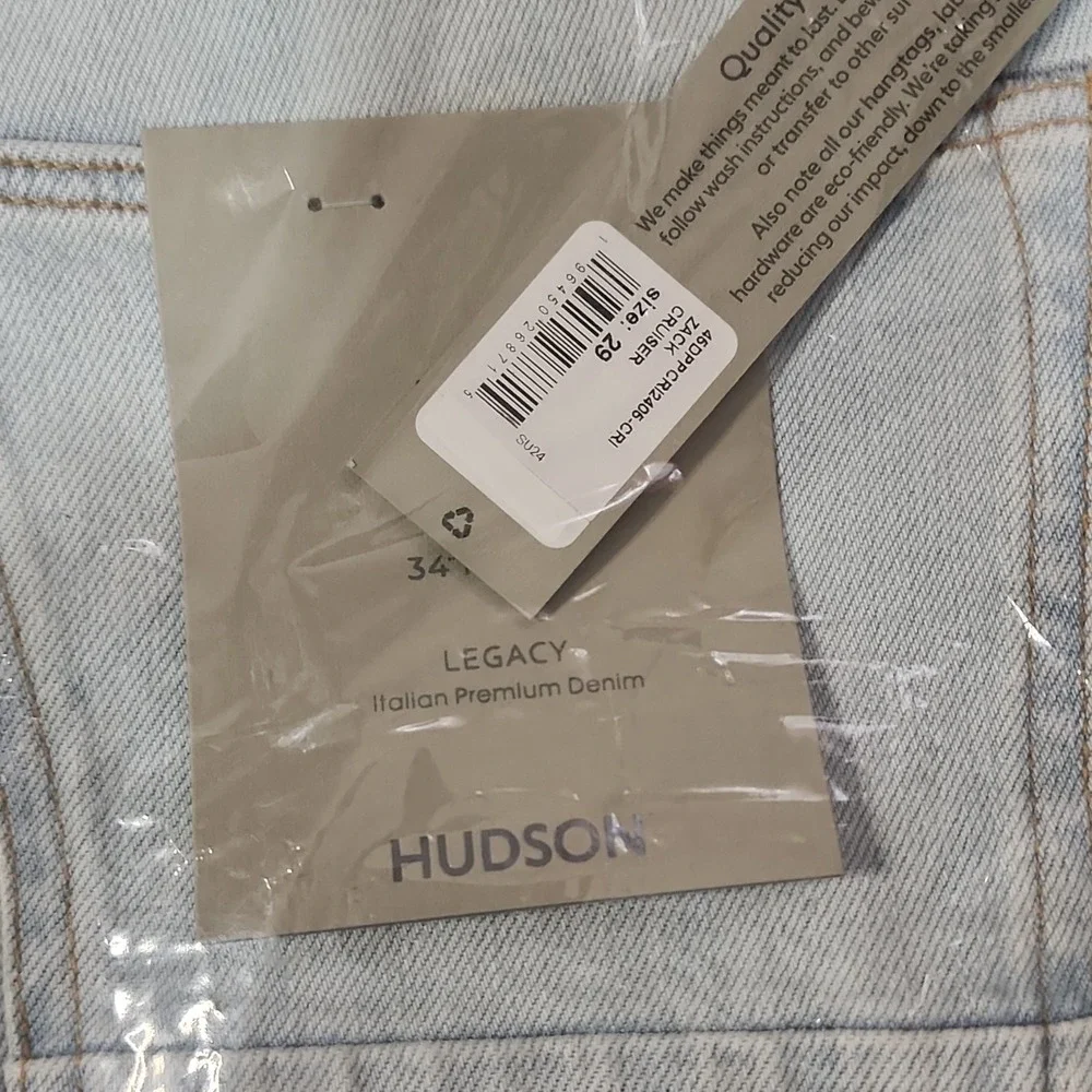 HUDSON Skinny Jeans Light Blue Distressed Italian Premium Denim‎ Stretch Men
